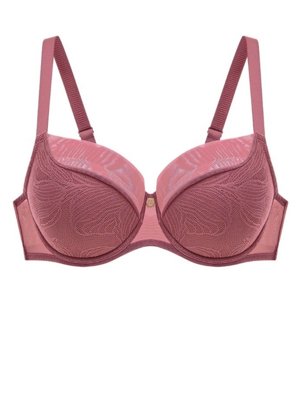 Understance Leslie Smooth Lace FlexWire Light Padded Demi Bra Deep Crimson 44DD